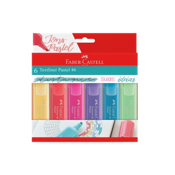 MARCA TEXTO FABER-CASTELL PASTEL 46 EST C/6