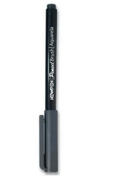 CANETA BRUSH NEWPEN BRUSHPEN CINZA MEDIO
