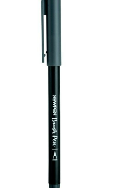 CANETA BRUSH NEWPEN BRUSHPEN CINZA GRAFITE
