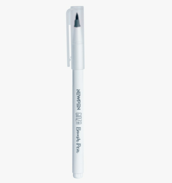 CANETA BRUSH NEWPEN GINZAPRO CINZA MEDIO 646