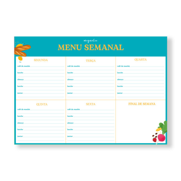 BLOCO MAGHOME TEMA MENU SEMANAL