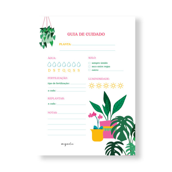 BLOCO MAGHOME TEMA CUIDADO PLANTAS