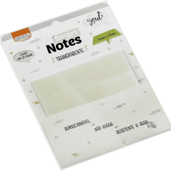 NOTAS ADESIVAS BRW TRANSPARENTE 76X76 20 FLS