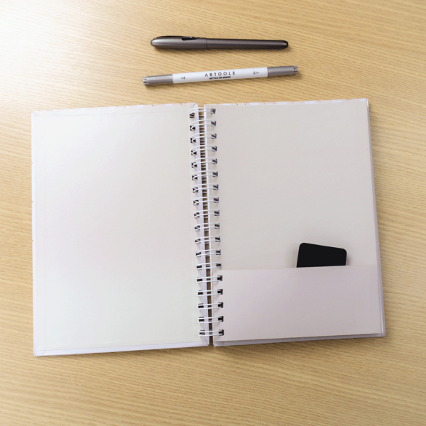 CADERNO MAGNOLIA COLEGIAL CONCRETO ARGYLE BRANCO