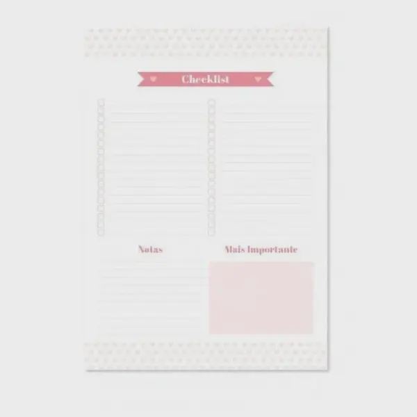 BLOCO CHECK LIST OTIMA PINK STONE - A4