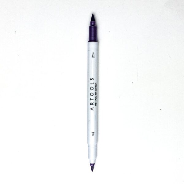 Caneta Brush Artools Metálica Ponta Dupla Roxa